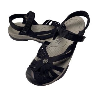Keen Rose Sandals Shoes Womens 8.5 Black Slingback Adjustable Outdoors Hiking